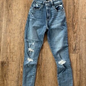 Abercrombie & Fitch Light Blue Distressed Skinny Jeans